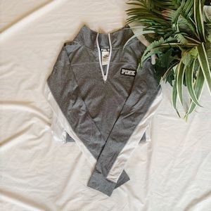 PINK Grey and White Athletic Jacket